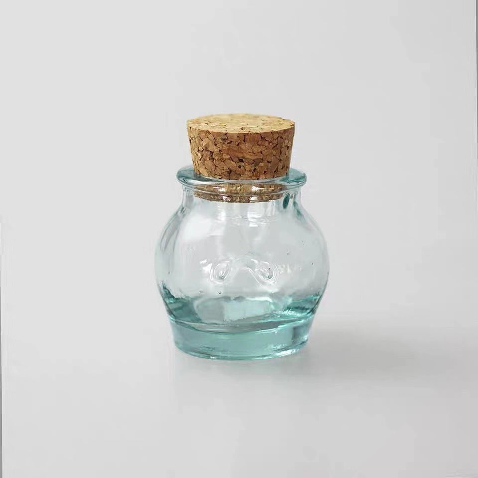 Glass cork jar made by hand unique quality.