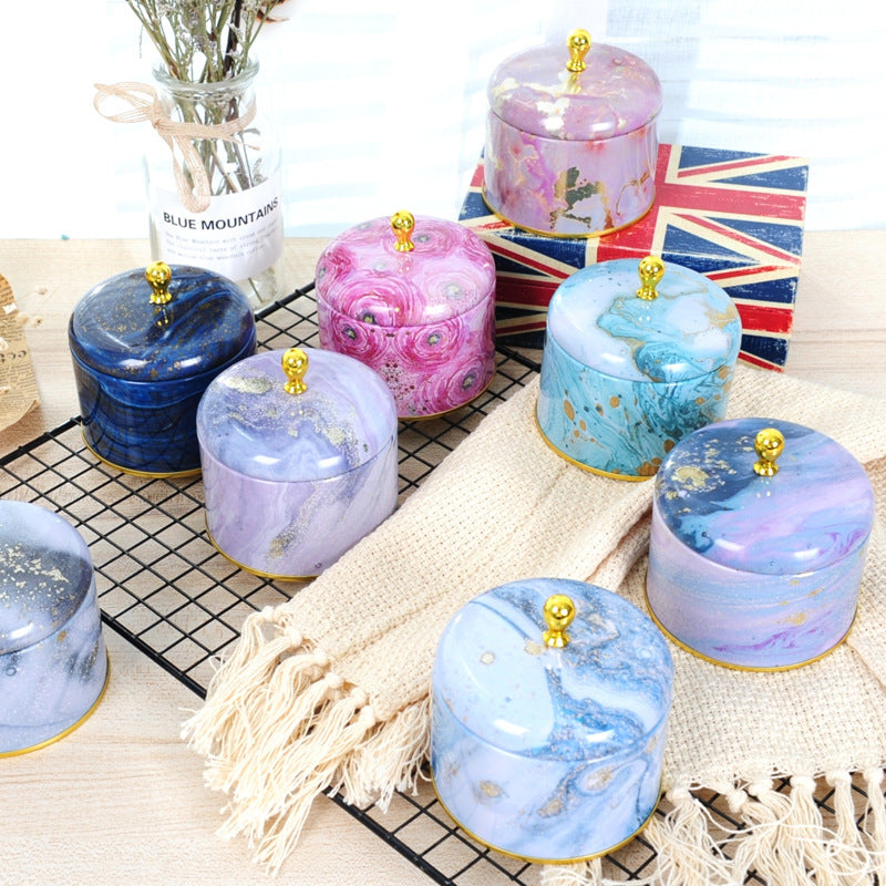 Beautiful designed round tin vessels.