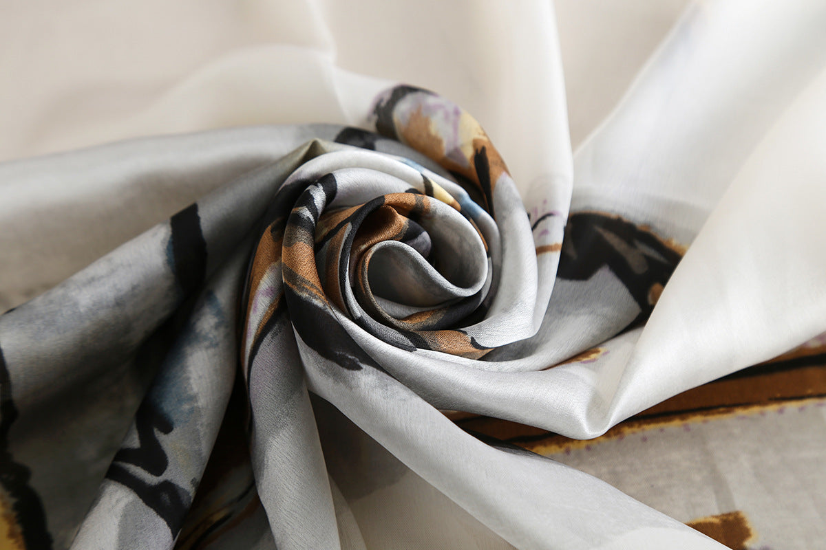 Telo da spiaggia con protezione solare in seta stampata