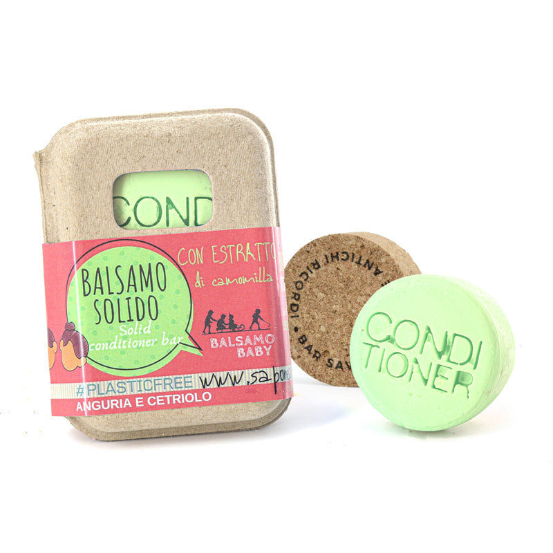 BALSAMO SOLIDO BABY ALL' ANGURIA E CETRIOLO CON BAR SALVA IN SUGHERO