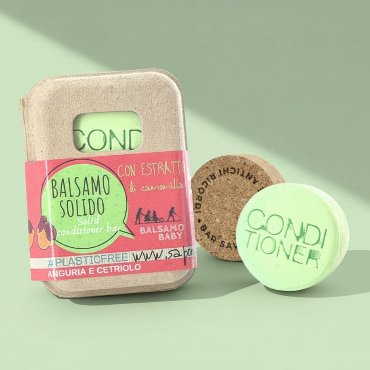 BALSAMO SOLIDO BABY ALL' ANGURIA E CETRIOLO CON BAR SALVA IN SUGHERO