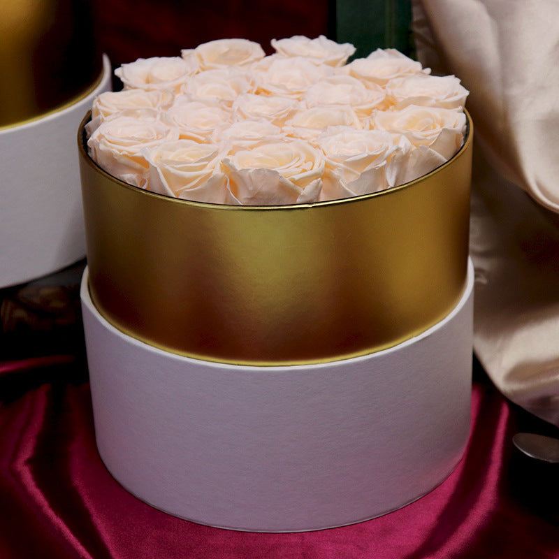 Exquisite roses in beautiful gift box assorted colors.