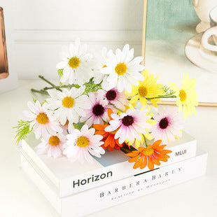 Rosa artificial de seda con imitación de diamante europeo