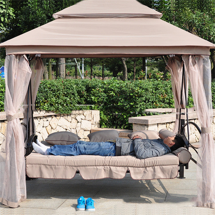 Sedia a dondolo in ferro battuto per esterni, tre persone