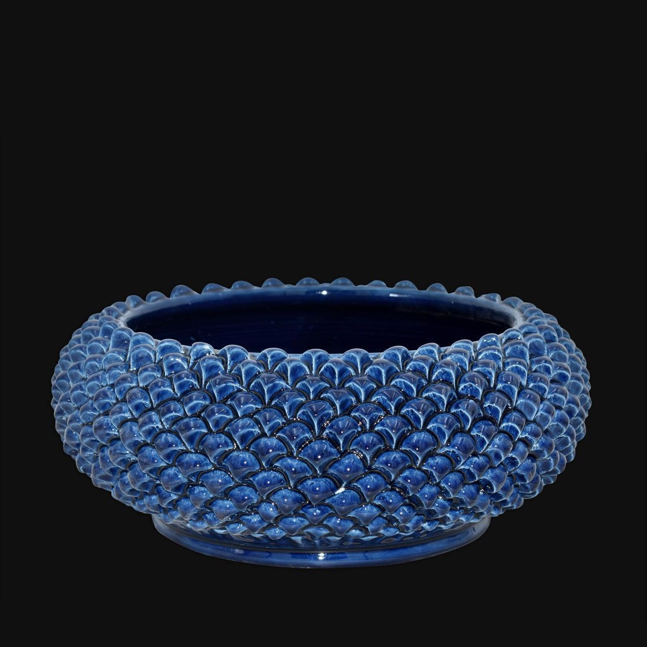 Centrotavola a Pigna diam. 25/33 cm Blu Intenso in ceramica di Caltagirone