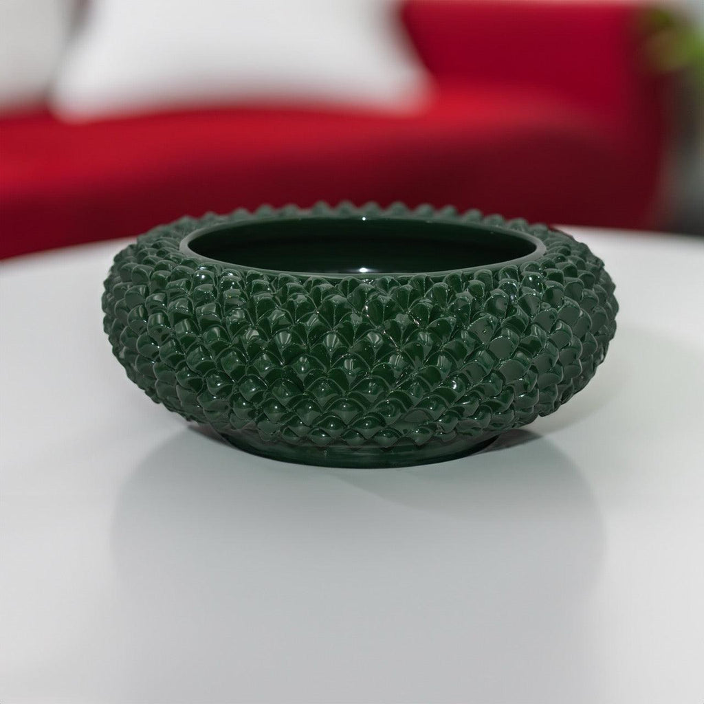 Centrotavola a Pigna diam. 25/33 cm Verde Antico in ceramica di Caltagirone