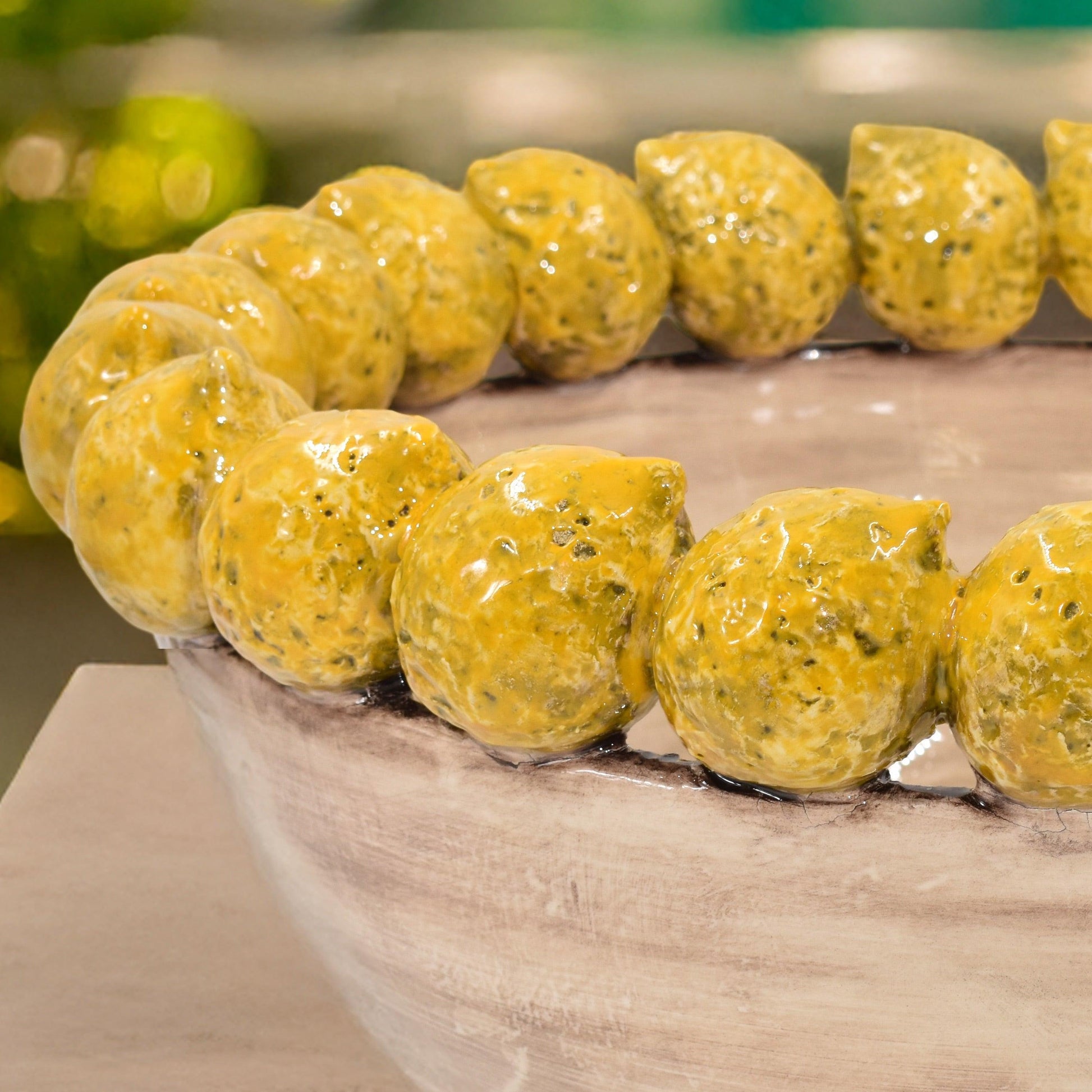 Centrotavola con Limoni Siciliani Ø 40 senza foglie madreperla colorata