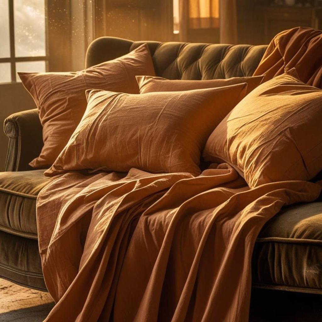 Completo Letto Tinta Unita Cotone Percalle 200 Fili linea ARIA- Singolo 