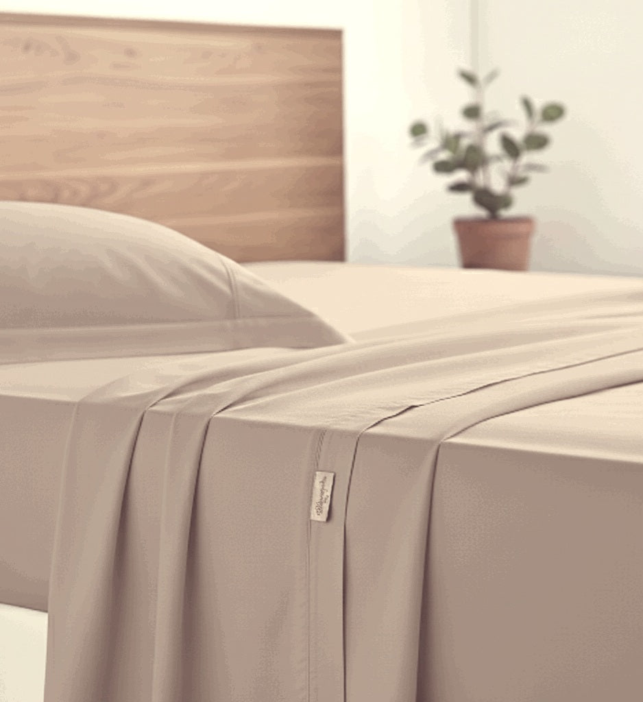 Completo Letto Tinta Unita Cotone Percalle 200 Fili linea ARIA-Matrimoniale. 