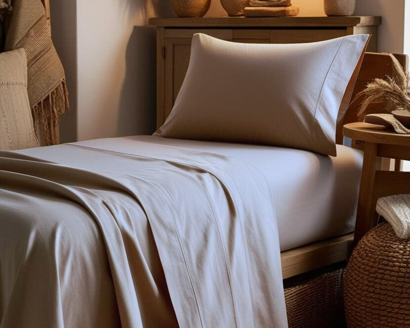 Completo Letto Tinta Unita Cotone Percalle 200 Fili linea ARIA- Singolo 