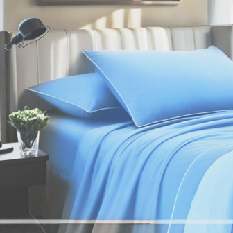 Completo Letto Tinta Unita Cotone Percalle 200 Fili linea Lagom-Matrimoniale. 