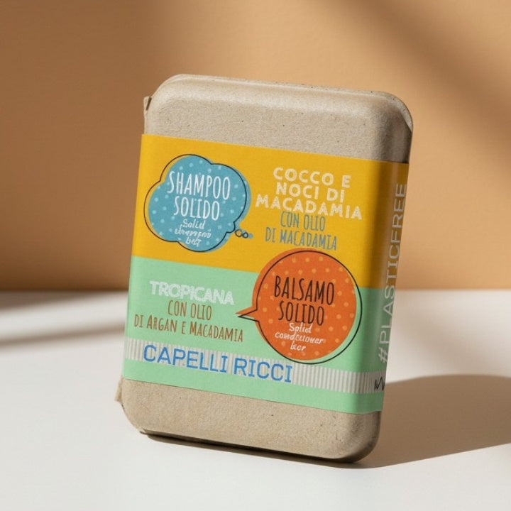 COMBO PACK SHAMPOO E BALSAMO SOLIDI PER CAPELLI RICCI