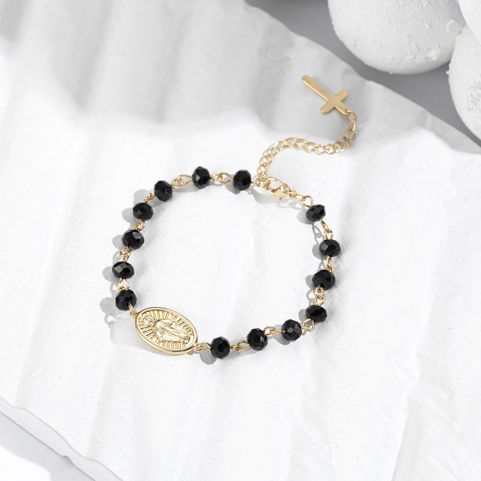 Braccialetto di perline Medaglia ovale Cristallo Pasqua