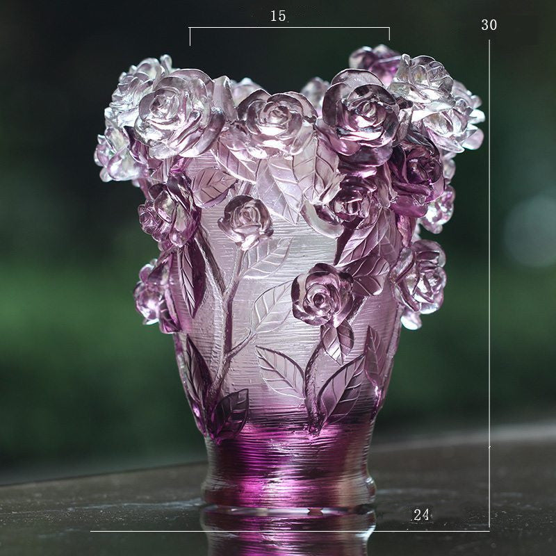 Antico vaso smaltato rosa creativa leggera