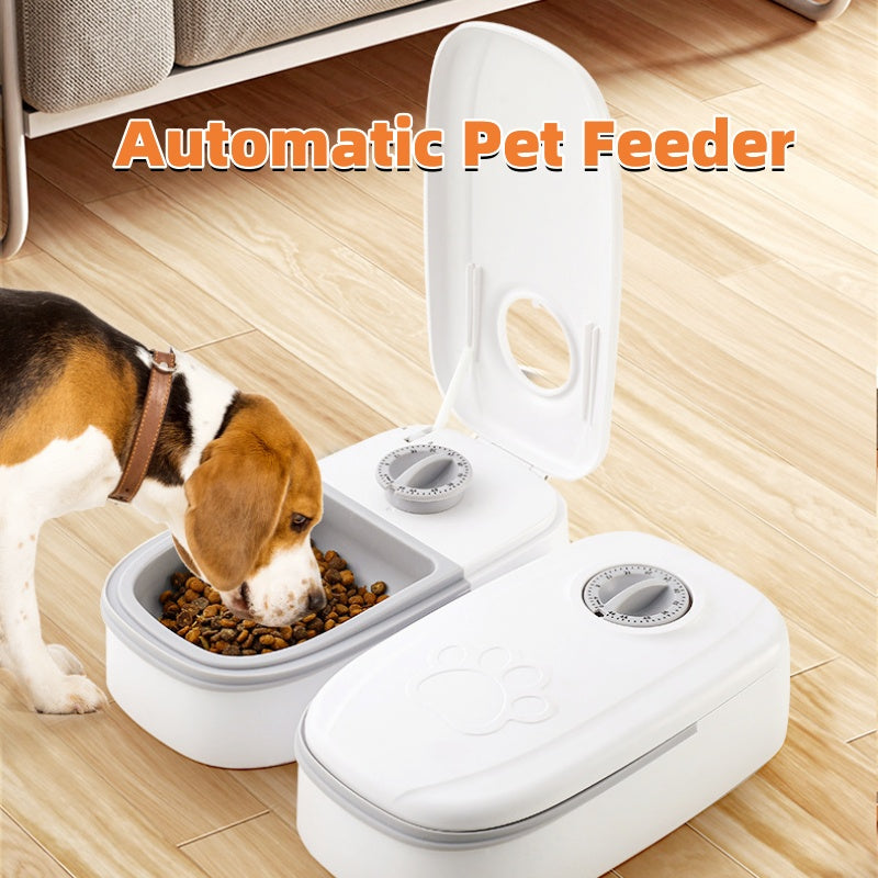 Automatic Pet Feeder with Smart Gravity Dispenser - Stainless Steel Bowl