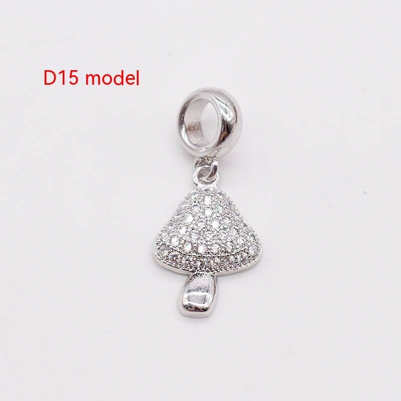 Dijes colgantes con cuentas espaciadoras de gran agujero y baño de cobre y oro de 14 quilates