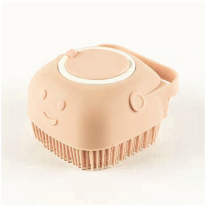Silicone Dog Bath Brush with Shampoo Dispenser - Massage Grooming Tool