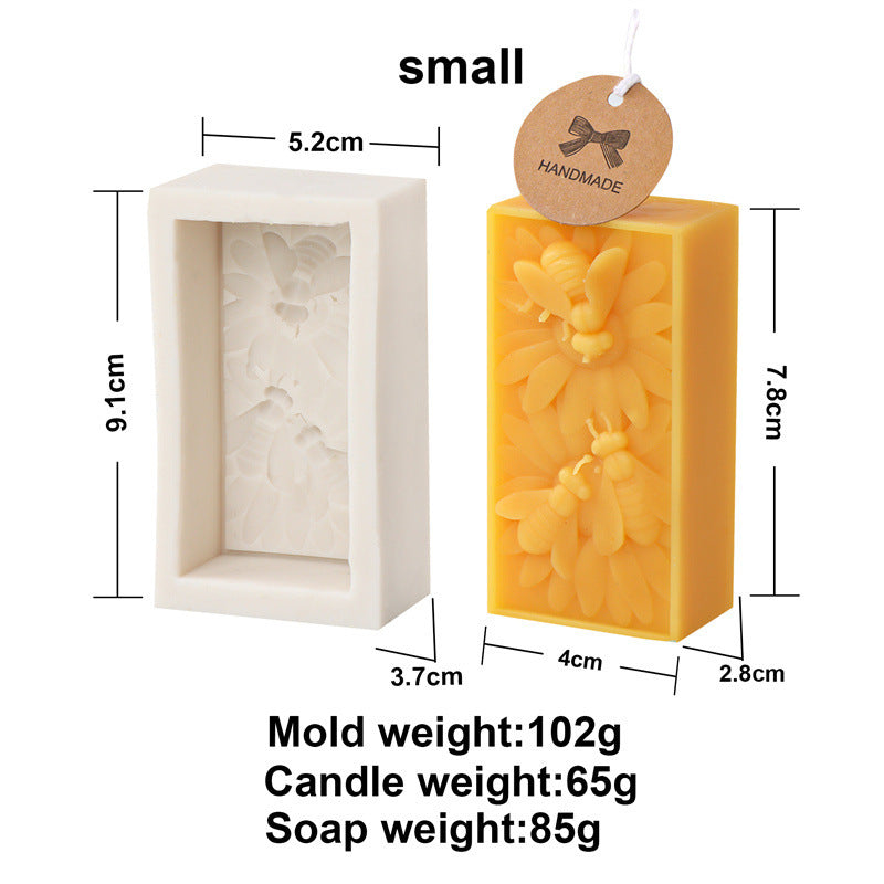 Candle Mold Silicone 3 Bees Beeswax Block
