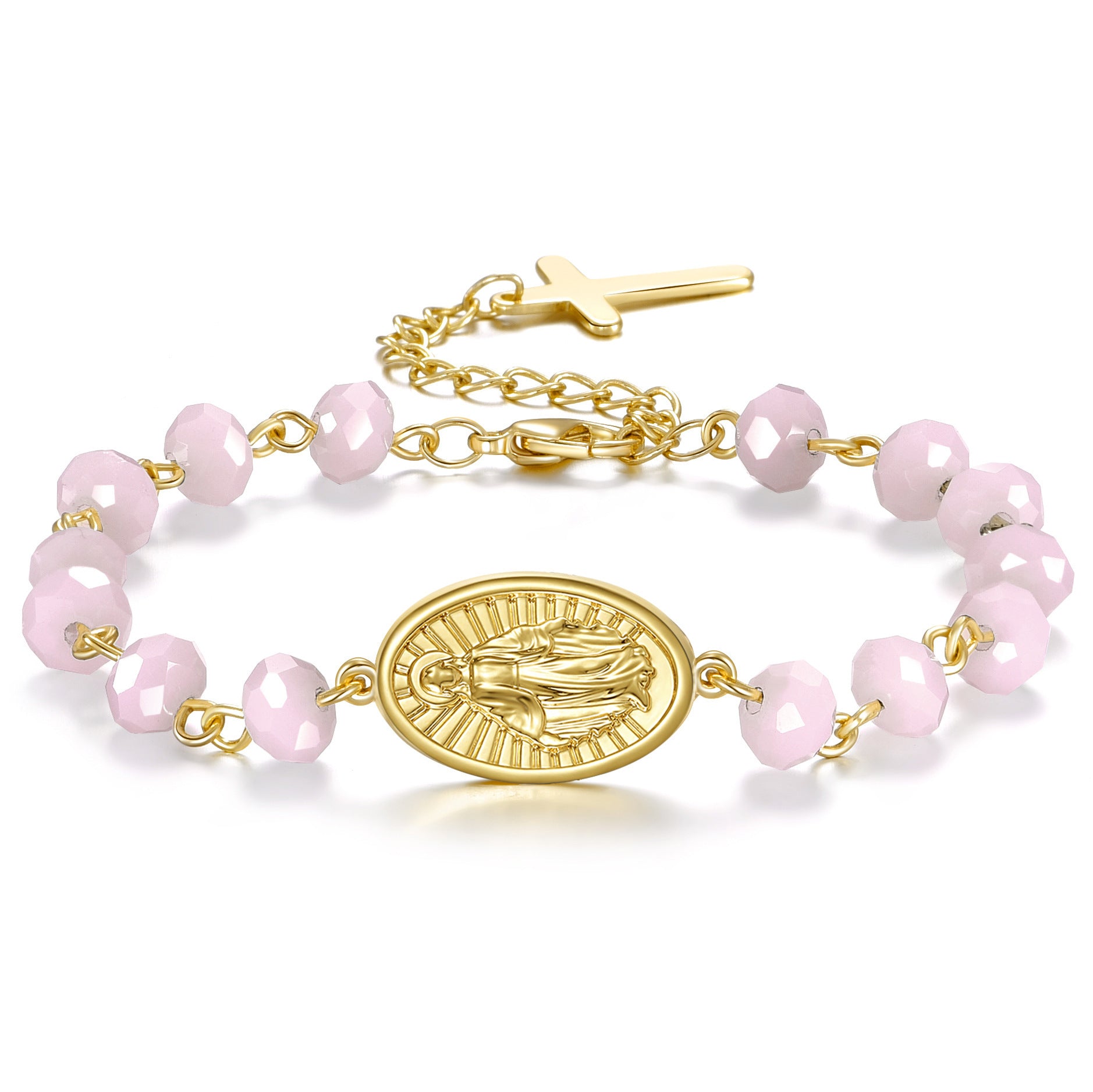 Braccialetto di perline Medaglia ovale Cristallo Pasqua