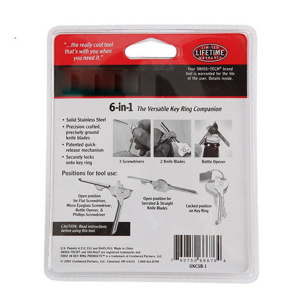 Portachiavi multiuso, apriscatole tascabile, cacciavite per utensili