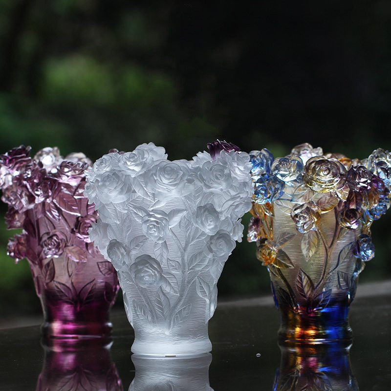 Antico vaso smaltato rosa creativa leggera