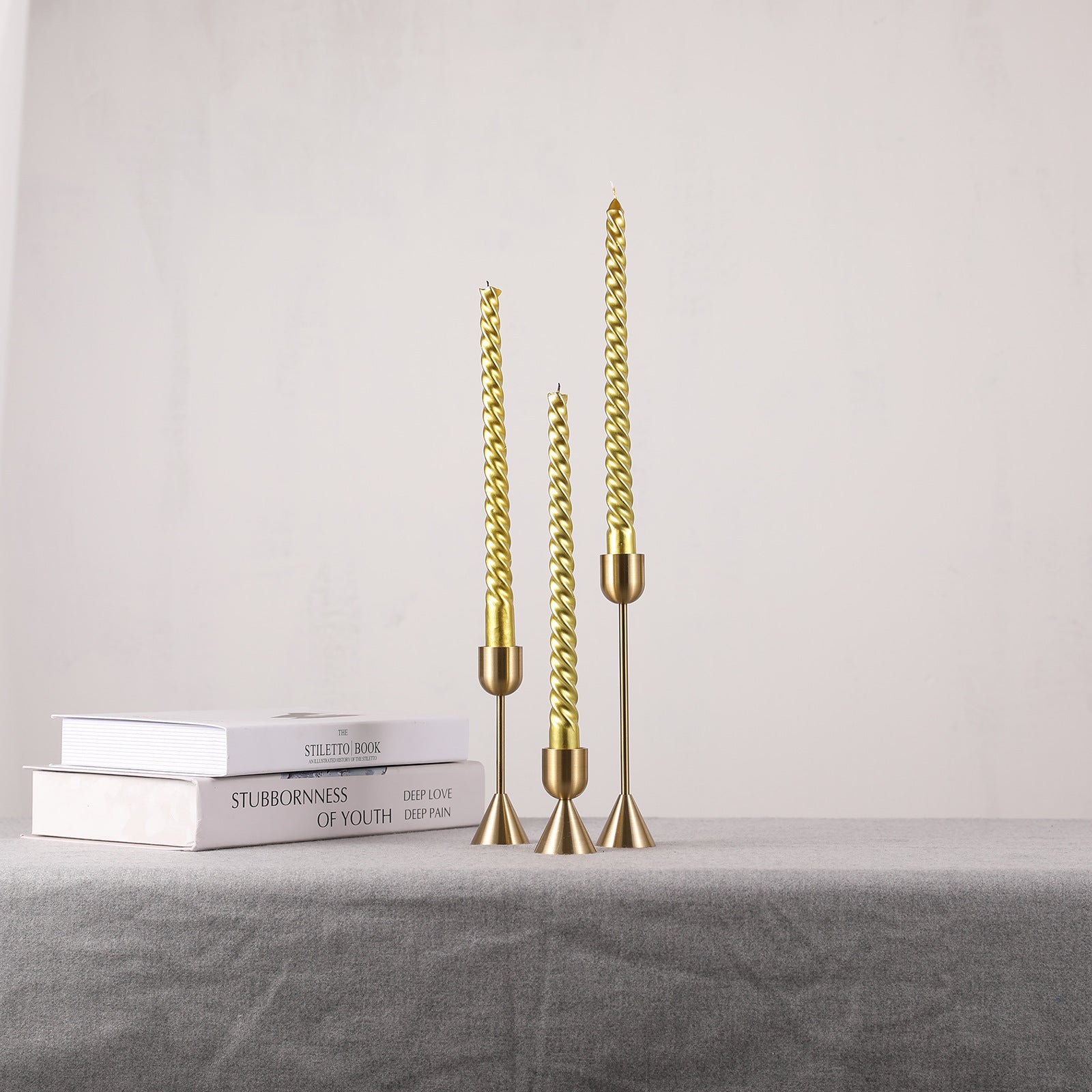 Portacandele in metallo color rame e alluminio per la casa o per eventi