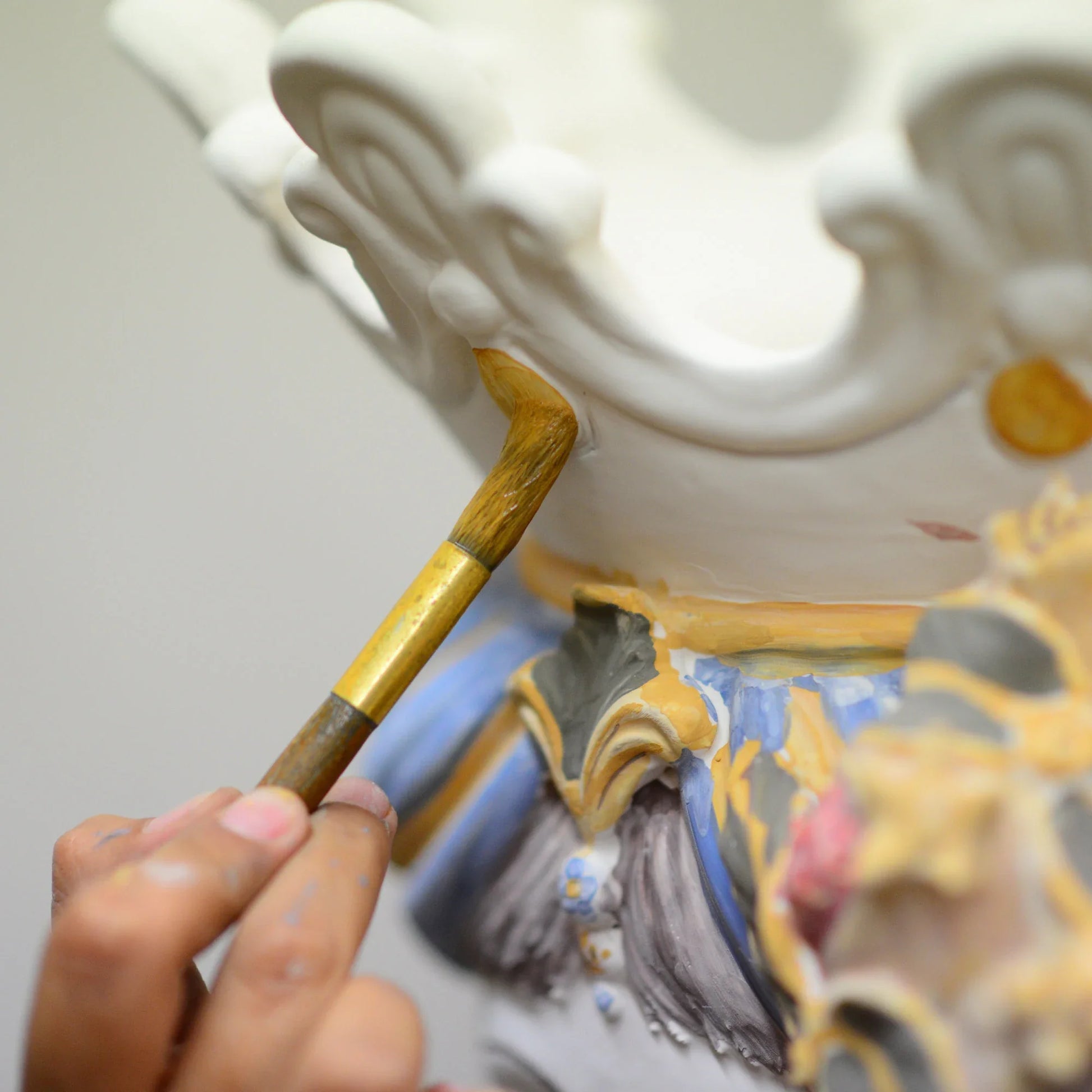 Testa h 40 melograni blu e arancio maschio moro