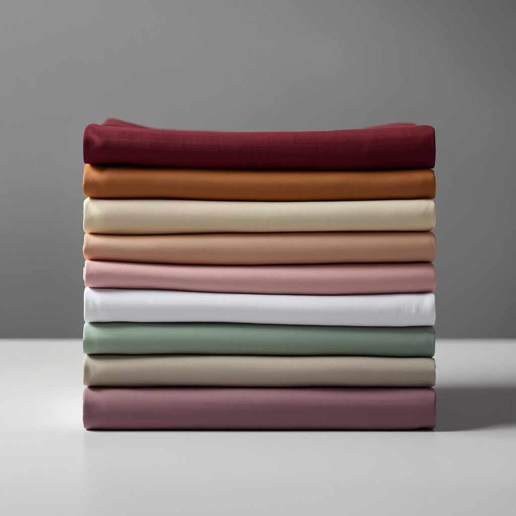 Completo Letto Tinta Unita Cotone Percalle 200 Fili linea ARIA-Matrimoniale. 