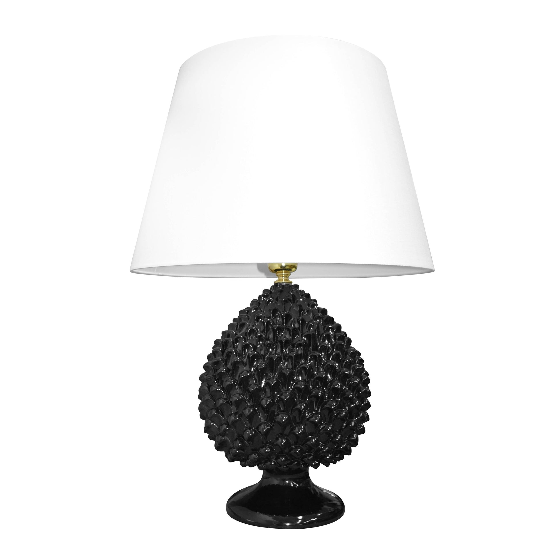 Pigna a Lume modellata a mano Black Line - Ceramiche di Caltagirone