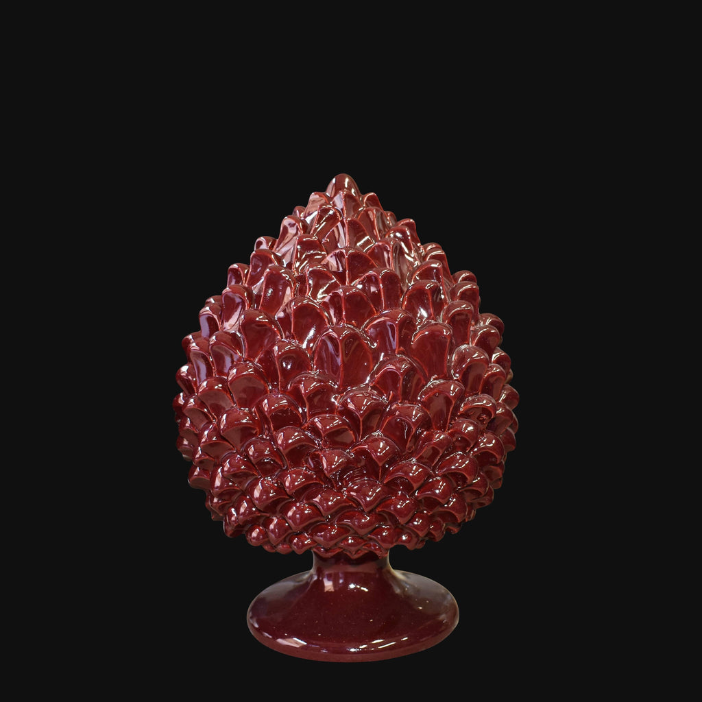 Pigna artigianale di Caltagirone modellata a mano altezza 15/40 cm Burdeos integrale