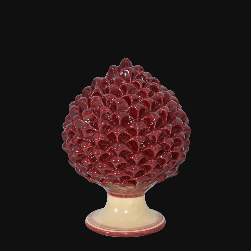 Pigna artigianale di Caltagirone modellata a mano altezza 15/40 mono burdeos