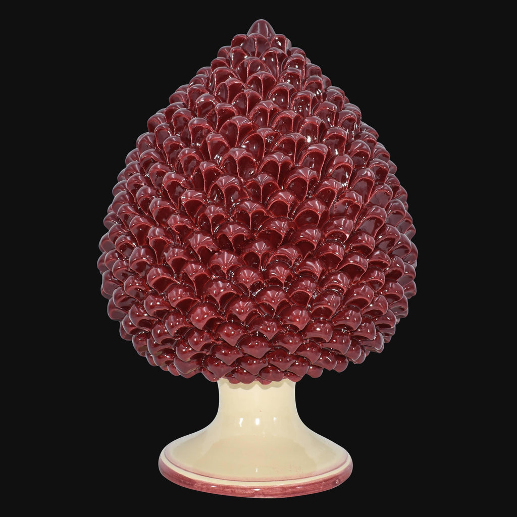 Pigna artigianale di Caltagirone modellata a mano altezza 15/40 mono burdeos