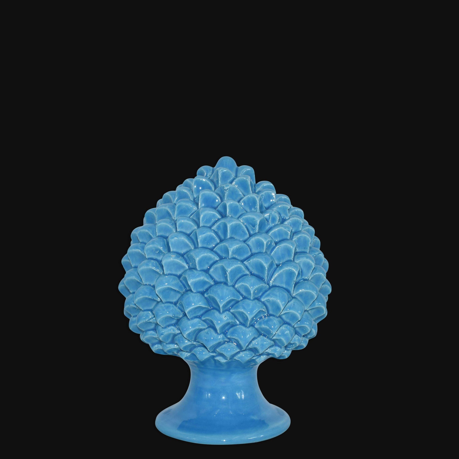 Pigna artigianale di Caltagirone modellata a mano altezza 15/40 turchese