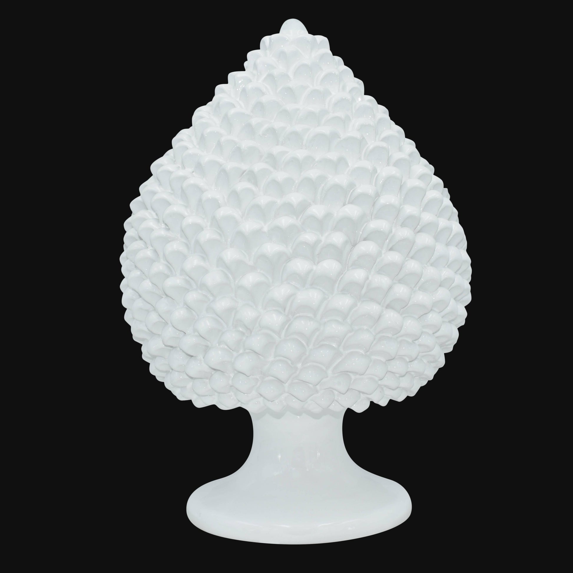 Pigna artigianale di Caltagirone modellata a mano altezza 15/40 linea bianca