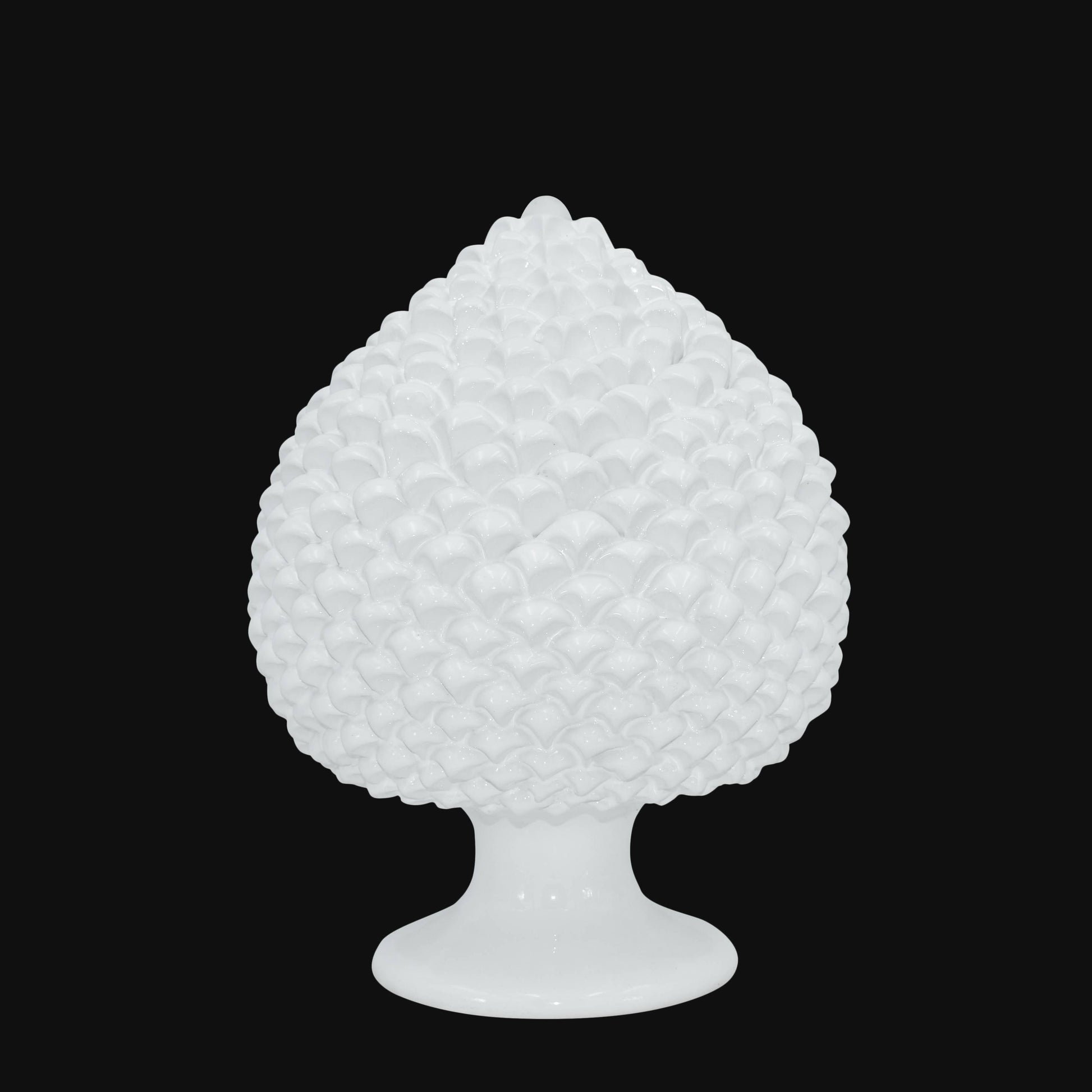 Pigna artigianale di Caltagirone modellata a mano altezza 15/40 linea bianca