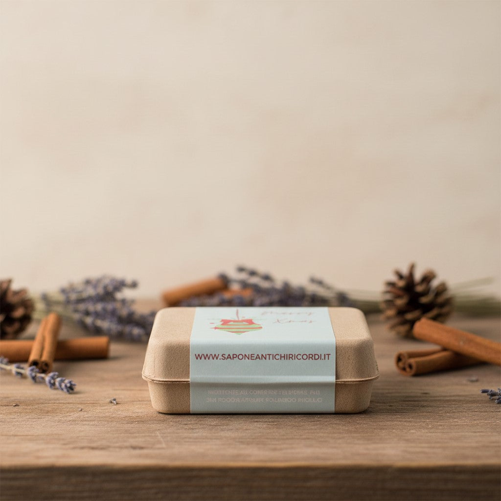 CONFEZIONE SAPONETTE NATALIZIE LAVANDA, FIOR DI LOTO, VIOLETTA, MIRRA