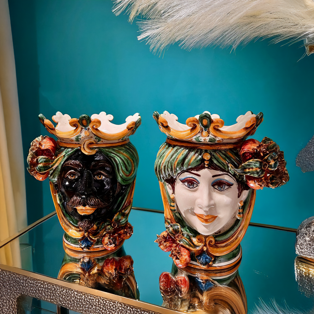 Testa h 25 melograni verde/arancio maschio moro