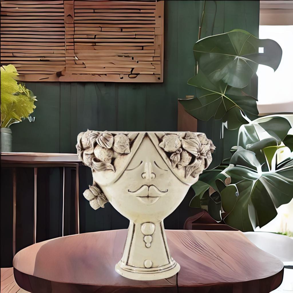 Testa di Moro con limoni "Zahira" donna | Madreperla Antichizzata 30 cm