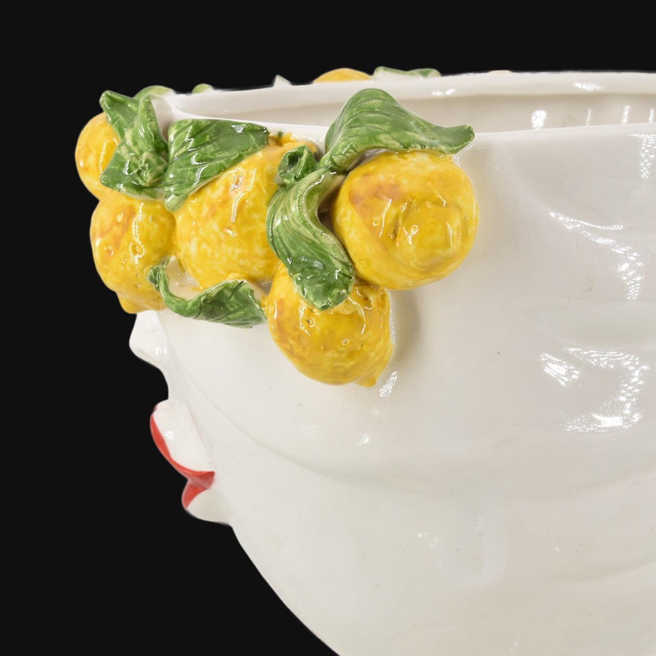 Testa di Moro con limoni "Zahira" donna | Blanco y Limón 30 cm