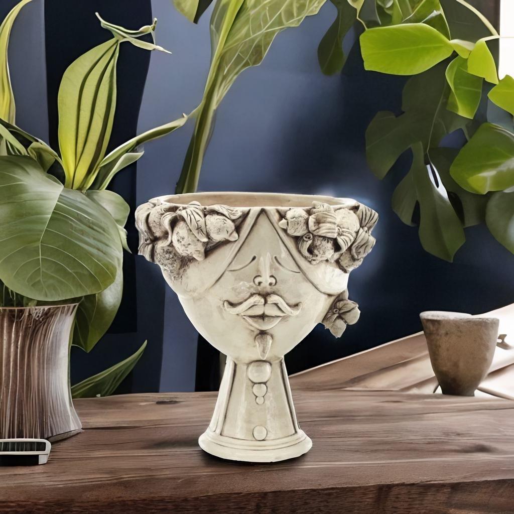 Testa di Moro con limoni "Zahira" uomo | Madreperla Antichizzata 30 cm