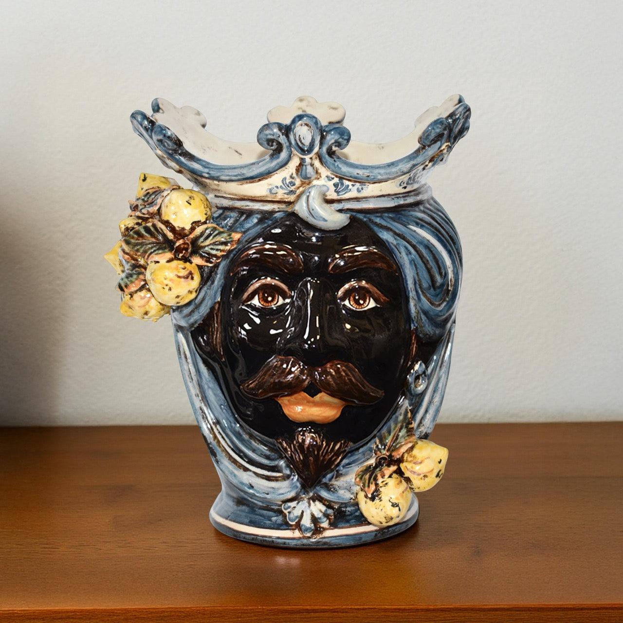 Testa h 25 con limoni mono blu maschio moro