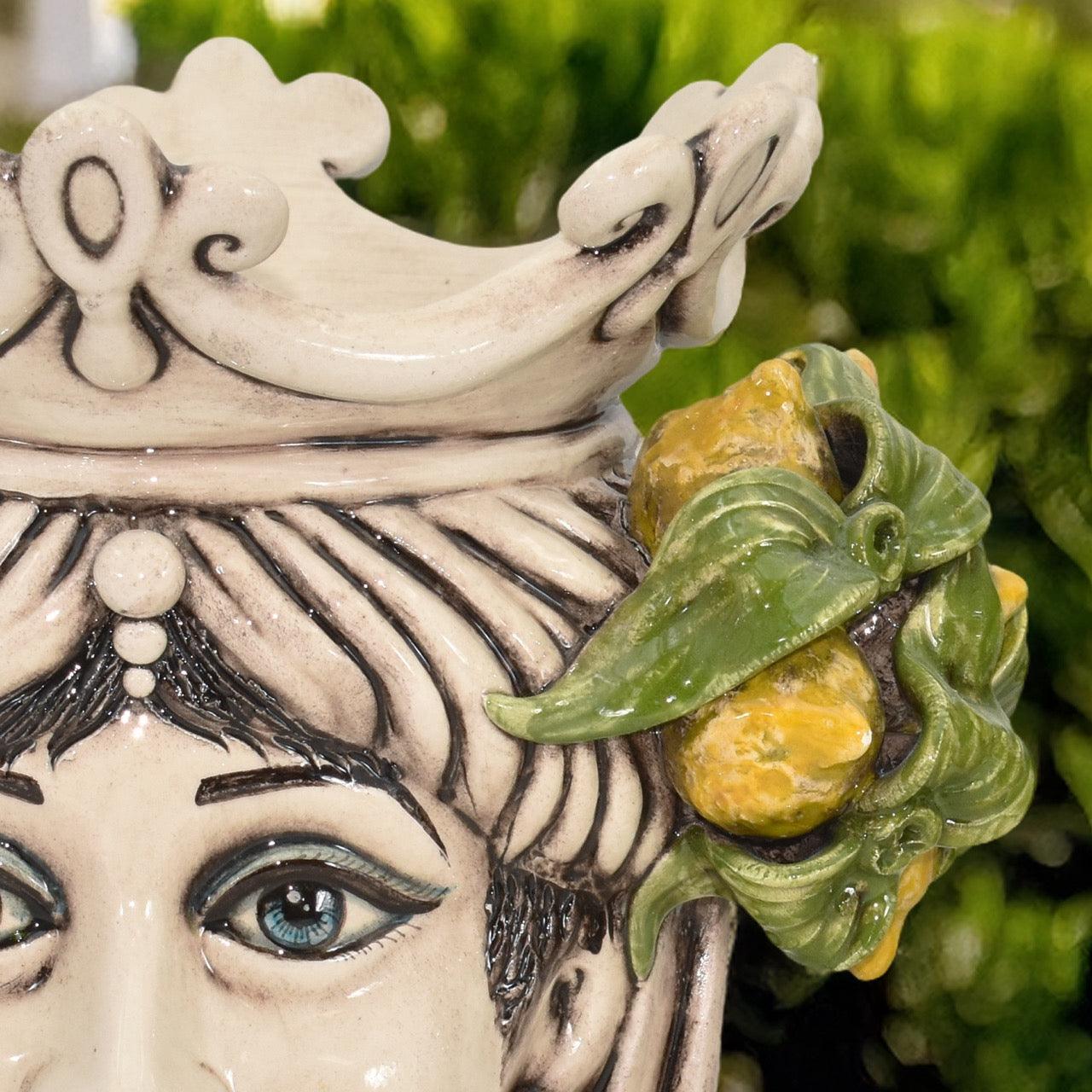 Testa h 25 con limoni siciliani gialli en madreperla femmina