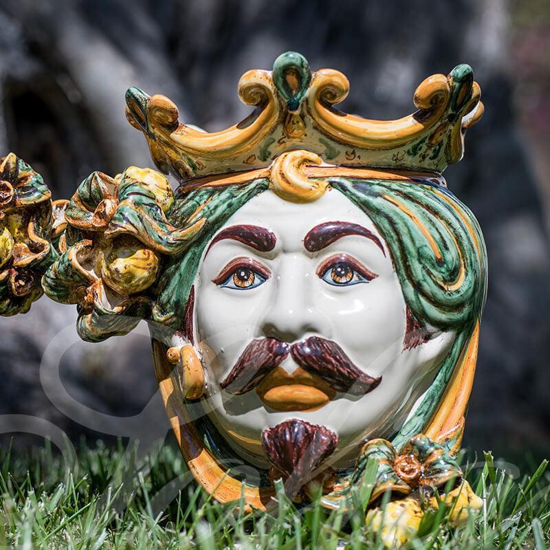 Testa h 25 limoni verde/arancio maschio bianco