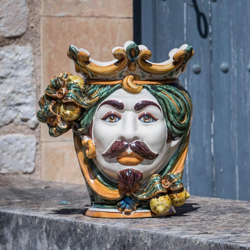 Testa h 25 limoni verde/arancio maschio bianco