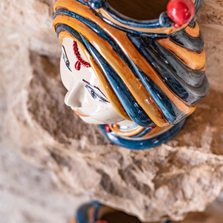 Testa h 30 in blu e arancio donna