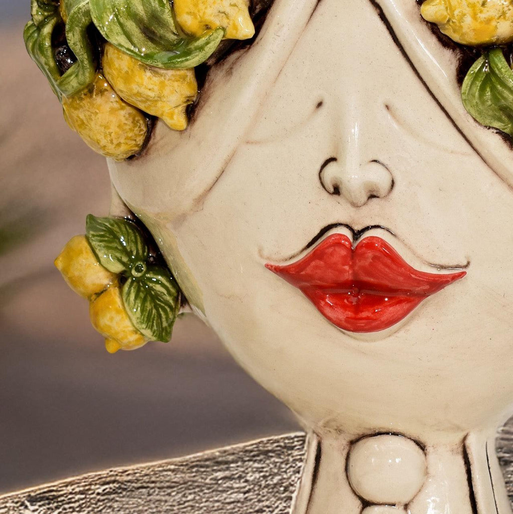 Testa h 30 Zahira Limoni Siciliani en Madreperla viso donna