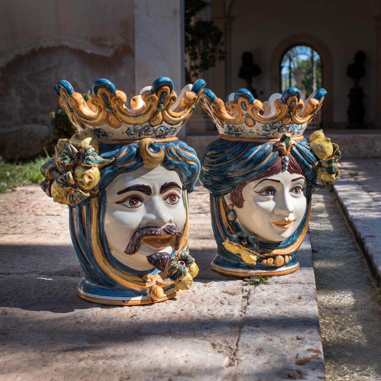 Testa h 40 limoni blu e arancio femmina