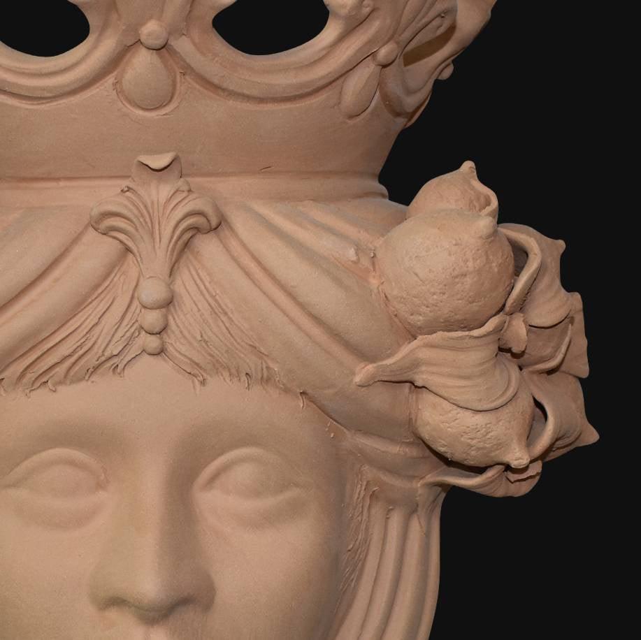 Testa h 40 limoni grezza in terracotta femmina