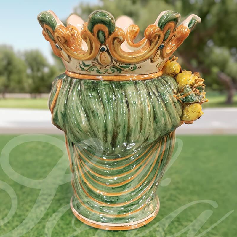 Testa h 40 limoni verde/arancio maschio bianco