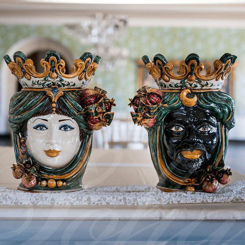 Testa h 40 melograno verde/arancio donna